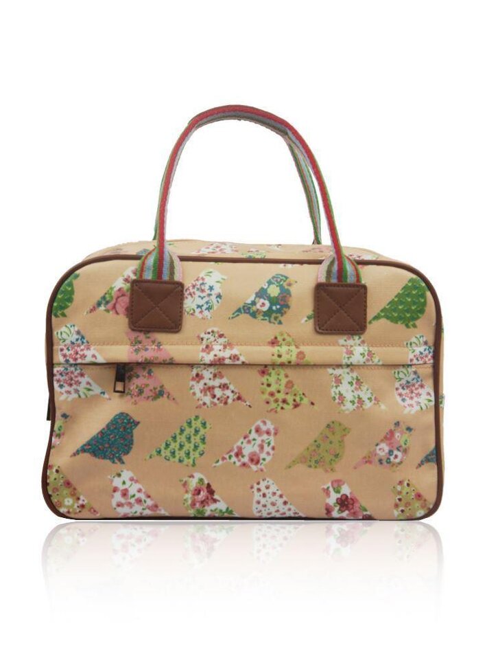 Výnimočný darček od Dedoles Malá oranžová cestovná  taška Retro vtáky